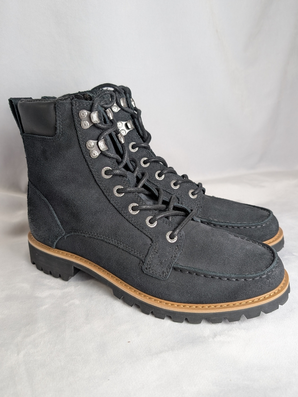 Harley-Davidson Mens Gardner 6" Black Suede Moc Toe Lace-Up Motorcycle Boots 9.5